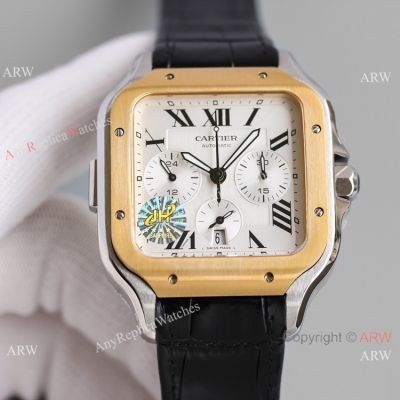 Swiss Grade Cartier Santos de Cartier Chronograph Two Tone Watch